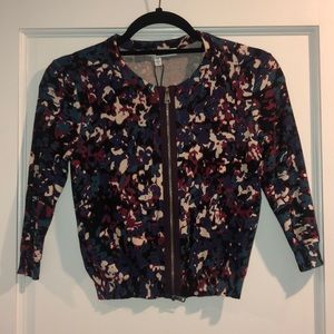 Tracey Reese Floral Cardigan with 3/4 Sleeve